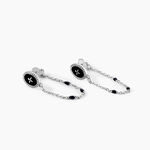 Boucles D'oreilles Pendantes Polka Argent Blanc - Boucles d'oreilles fantaisie Femme | Histoire d&rsquo;Or