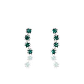 Boucles D'oreilles Puces Karrie Argent Blanc Oxyde De Zirconium - Boucles d'oreilles fantaisie Femme | Histoire d’Or