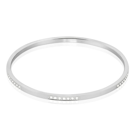 Bracelet Jonc Acier Blanc Strass - Bracelets joncs Femme | Histoire d’Or