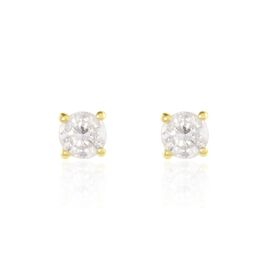 Boucles D'oreilles Puces Or Jaune Victoria Diamants - Clous d'oreilles Femme | Histoire d’Or
