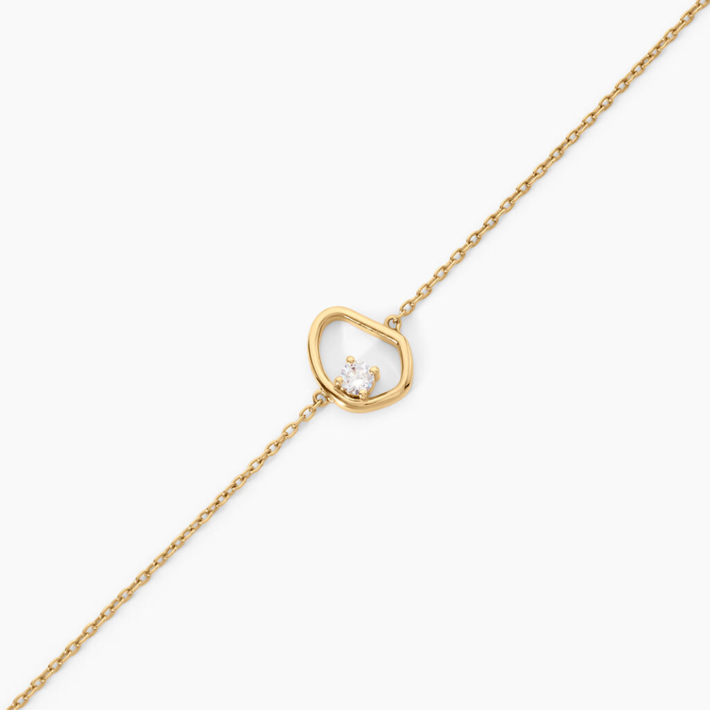 Bracelet Nadzeija Argent Dor&eacute; A L'Or 750/1000 Oxyde De Zirconium - Bracelets Femme | Histoire d&rsquo;Or