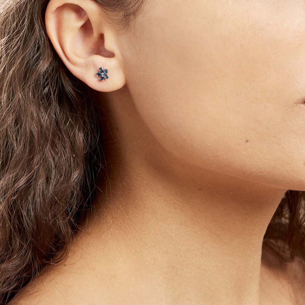 Boucles D'oreilles Puces Argent Blanc Laldilon Oxydes De Zirconium - Boucles d'oreilles fantaisie Femme | Histoire d’Or