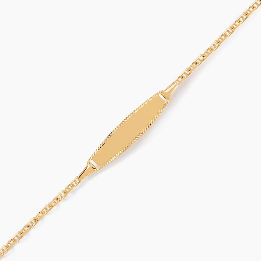 Bracelet Identit&eacute; Fanelia Maille Marine Or Jaune - Bracelets Communion Enfant | Histoire d&rsquo;Or