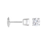 Boucles D'oreilles Puces 4 Griffes Or Blanc Diamant Synthetique - Clous d'oreilles Femme | Histoire d&rsquo;Or