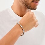 Bracelet Naturel Acier Argent&eacute; Jaspe Africain - Bracelets Lithoth&eacute;rapie Homme | Histoire d&rsquo;Or