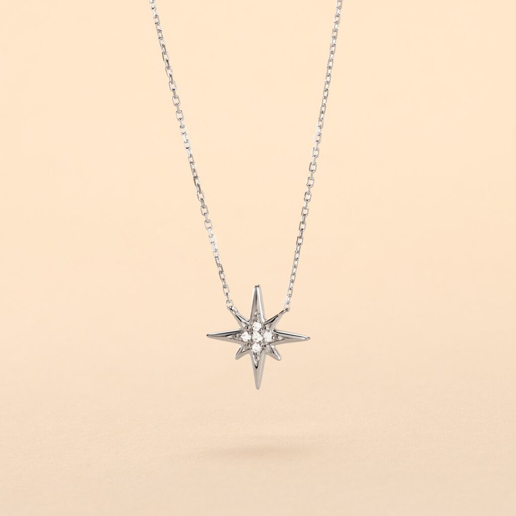 Collier Aveline Or Blanc Diamant - Colliers Femme | Histoire d&rsquo;Or