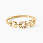 Bague Ricarda Argent Dor&eacute; A L'Or 750/1000 Oxyde De Zirconium - Bagues avec pierre Femme | Histoire d&rsquo;Or