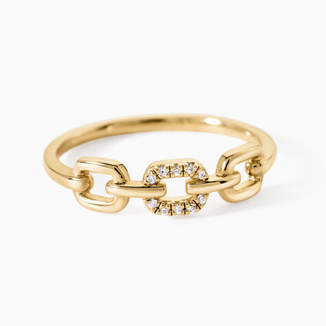 Bague Ricarda Argent Dor&eacute; A L'Or 750/1000 Oxyde De Zirconium - Bagues avec pierre Femme | Histoire d&rsquo;Or