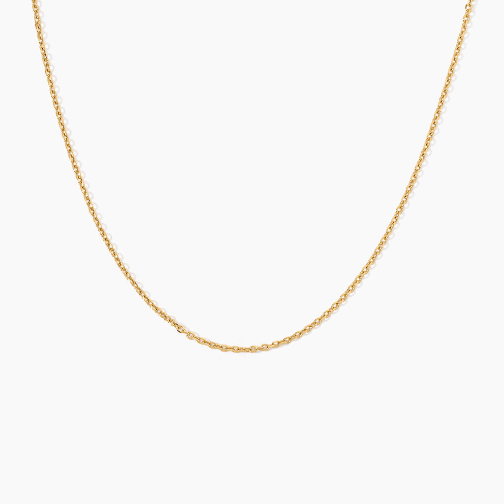 Chaine Igoa Maille Forcat Diamantee Argent Dor&eacute; A L'Or 750/1000 - Chaines Unisex | Histoire d&rsquo;Or