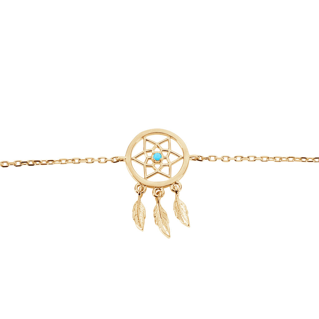 Bracelet Attrape Reves Plaque Or Jaune Pierre De Synthese - Bracelets Femme | Histoire d&rsquo;Or