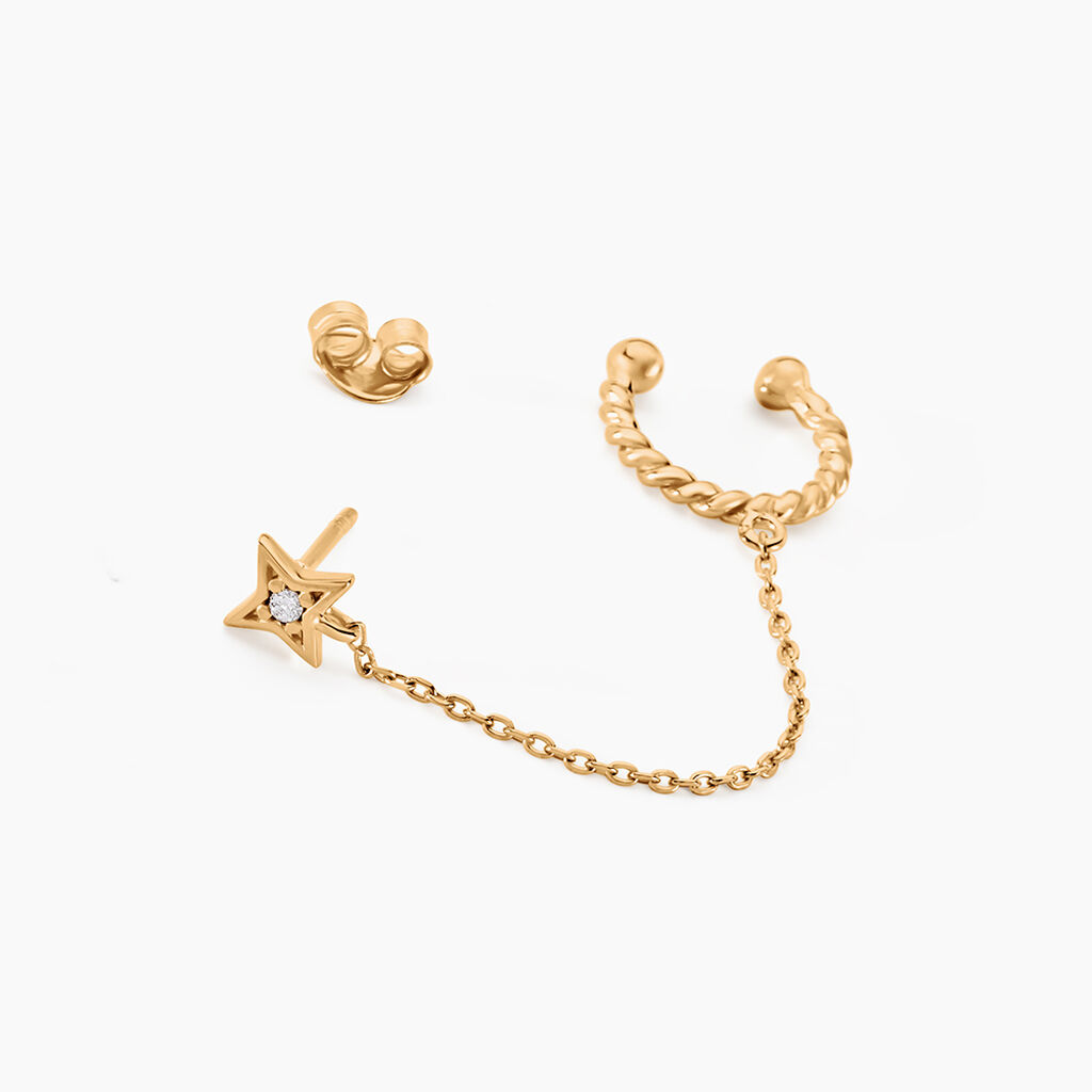 Bijou D'oreille Unitaire Plaqué Or Sweyn Oxyde De Zirconium - Boucles d'oreilles fantaisie Femme | Histoire d’Or