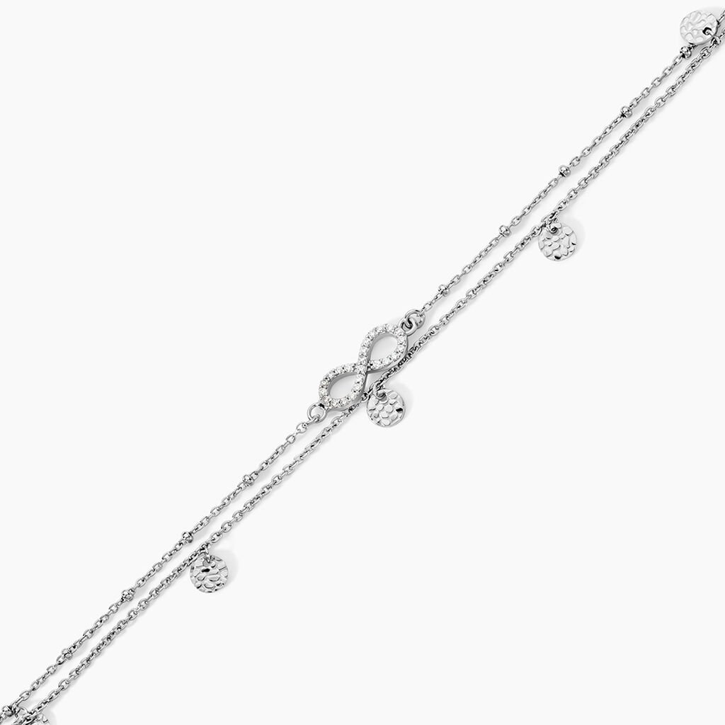 Cha&icirc;ne De Cheville Argent Blanc Roschen Oxydes De Zirconium - Cha&icirc;nes de cheville Femme | Histoire d&rsquo;Or