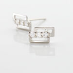 Boucles D'oreilles Puces Eoin Or Blanc Oxyde De Zirconium - Clous d'oreilles Femme | Histoire d&rsquo;Or