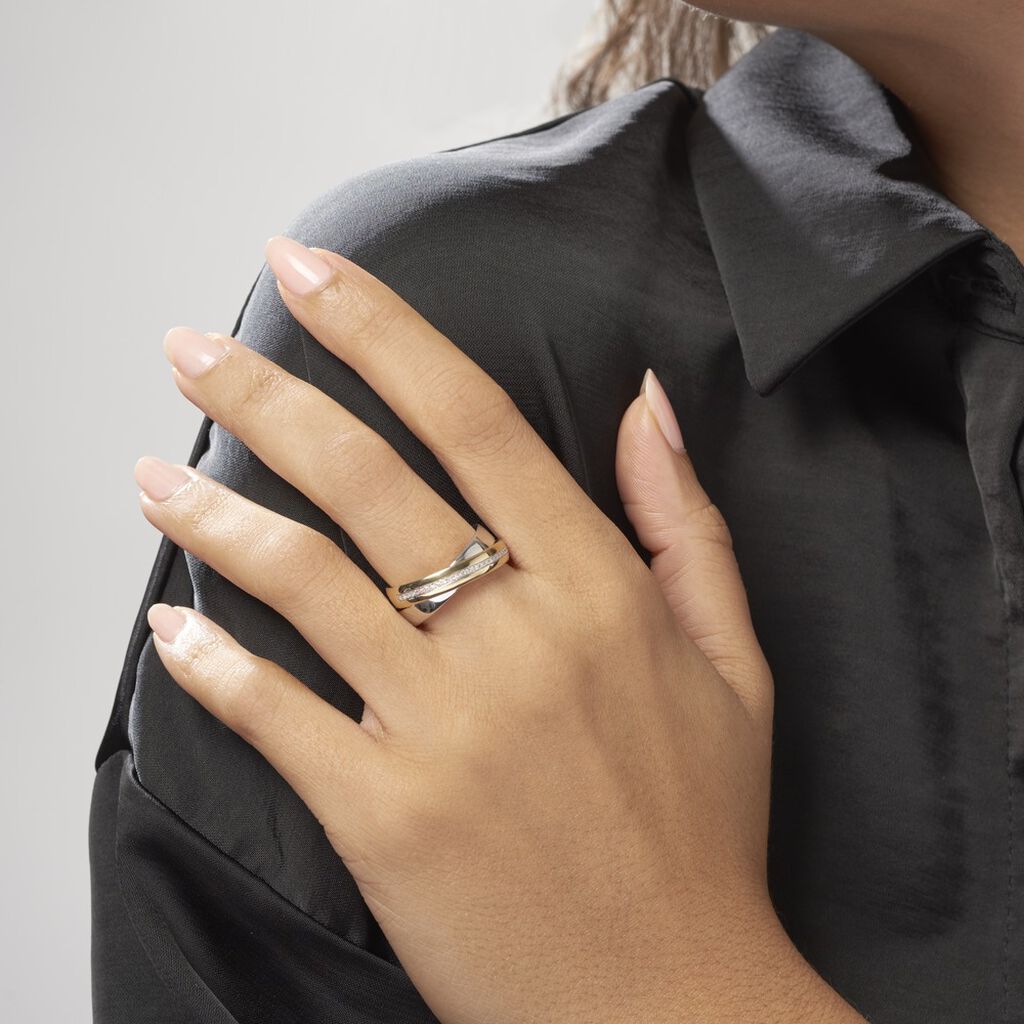 Bague Andrette Or Bicolore Diamant - Bagues avec pierre Femme | Histoire d’Or