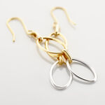 Boucles D'oreilles Pendantes Lucia Or Bicolore - Boucles d'oreilles pendantes Femme | Histoire d&rsquo;Or