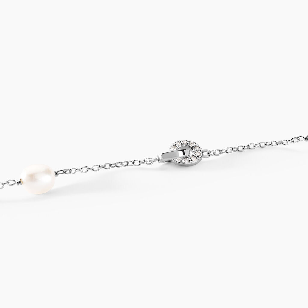 Bracelet Gaetane Argent Blanc Perle De Culture Oxyde De Zirconium - Bracelets Femme | Histoire d’Or