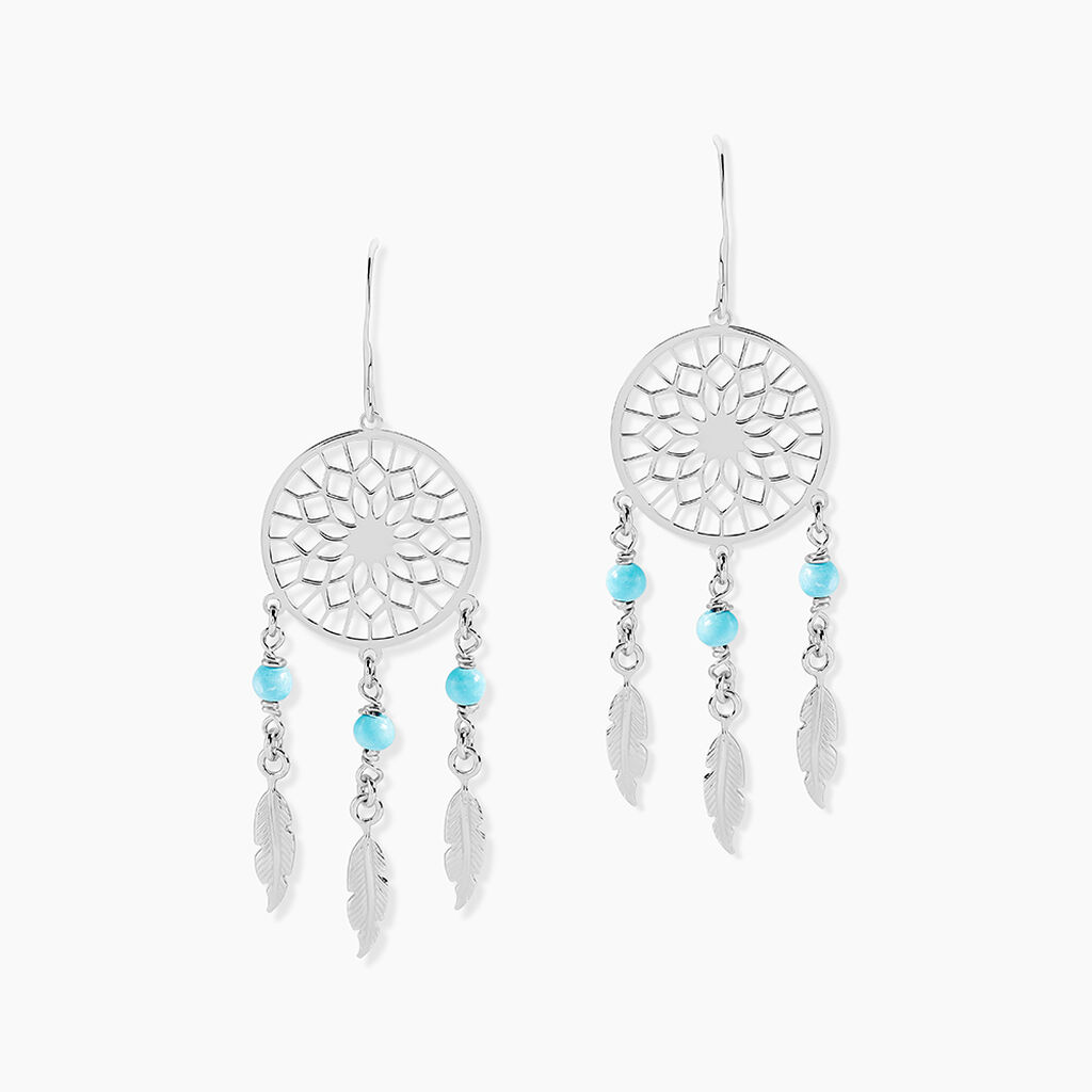 Boucles D'oreilles Pendantes Anoki Argent Blanc - Boucles d'oreilles fantaisie Femme | Histoire d&rsquo;Or