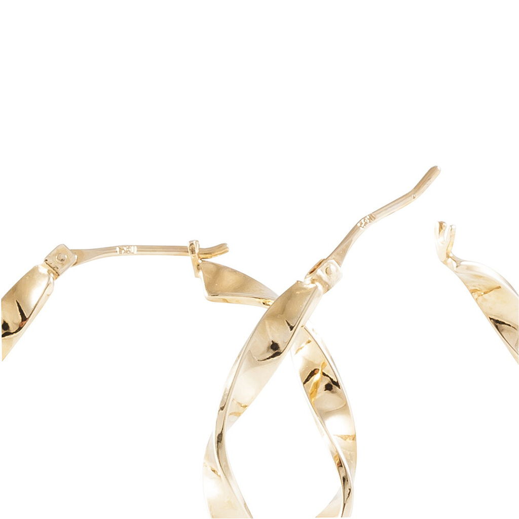 Créoles Lenna Torsadée Plaqué Or Jaune - Boucles d'oreilles créoles Femme | Histoire d’Or