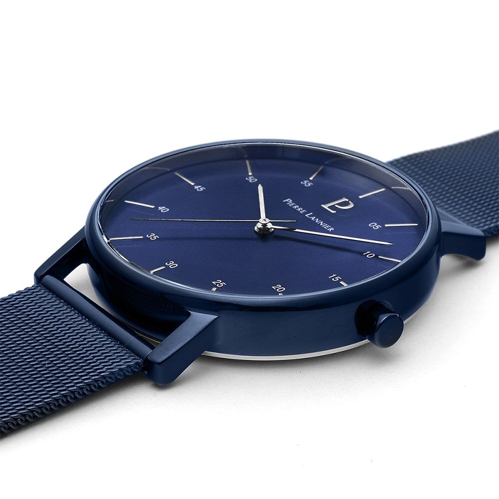 Montres Pierre Lannier 203F466 Acier Clip Bleu Ronde - HIMHEQB8460 •  Histoire d'Or
