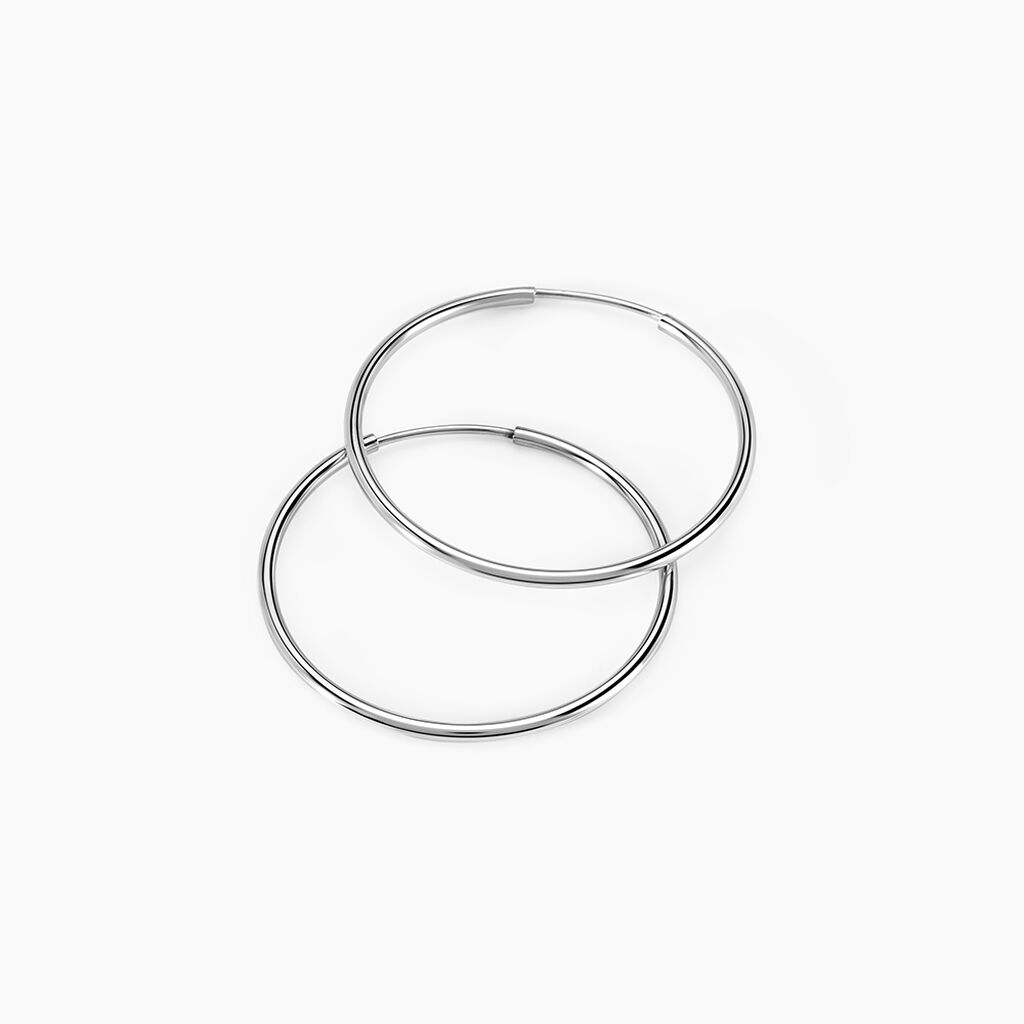 Créoles Dominae Or Blanc - Boucles d'oreilles créoles Femme | Histoire d’Or