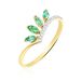 Bague Navette Or Jaune Emeraude Diamant - Bagues avec pierre Femme | Histoire d’Or