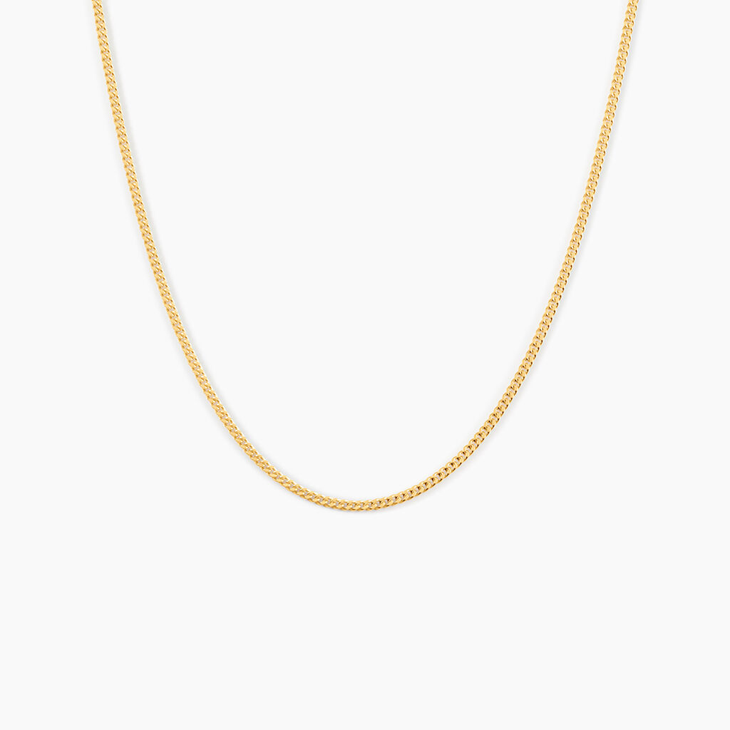 Cha&icirc;ne Ixia Maille Gourmette Diamantee Or Jaune - Chaines Femme | Histoire d&rsquo;Or