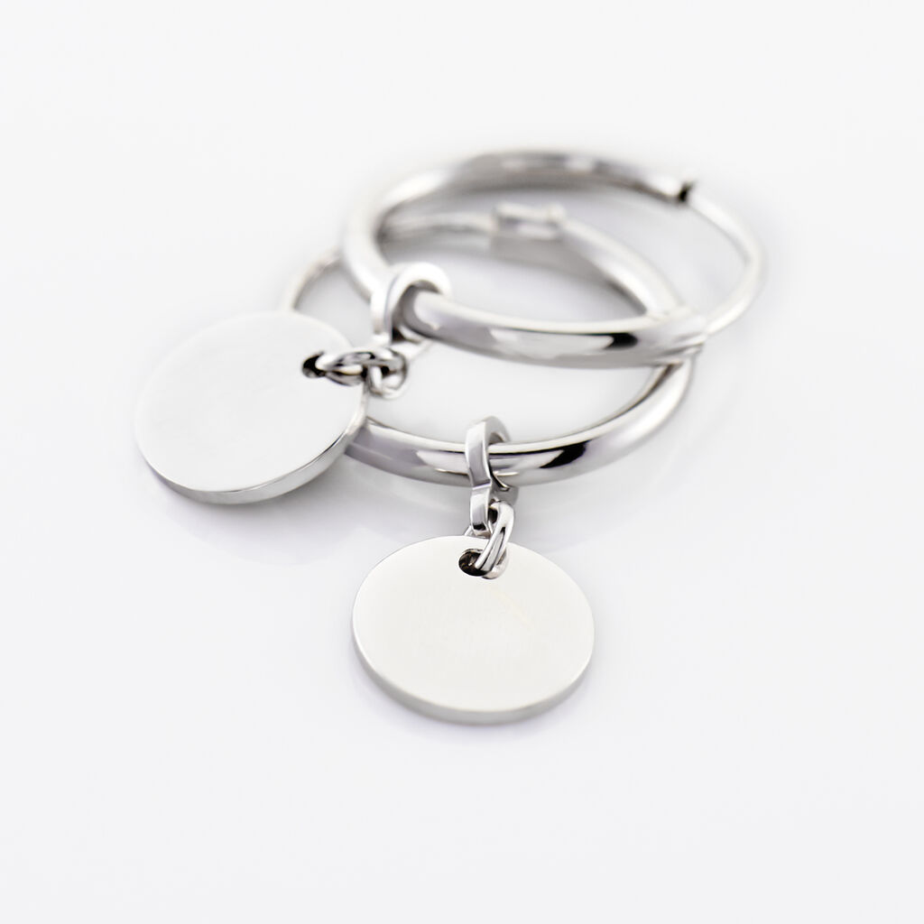 Cr&eacute;oles Elvyn Argent Blanc - Boucles d'oreilles cr&eacute;oles Femme | Histoire d&rsquo;Or