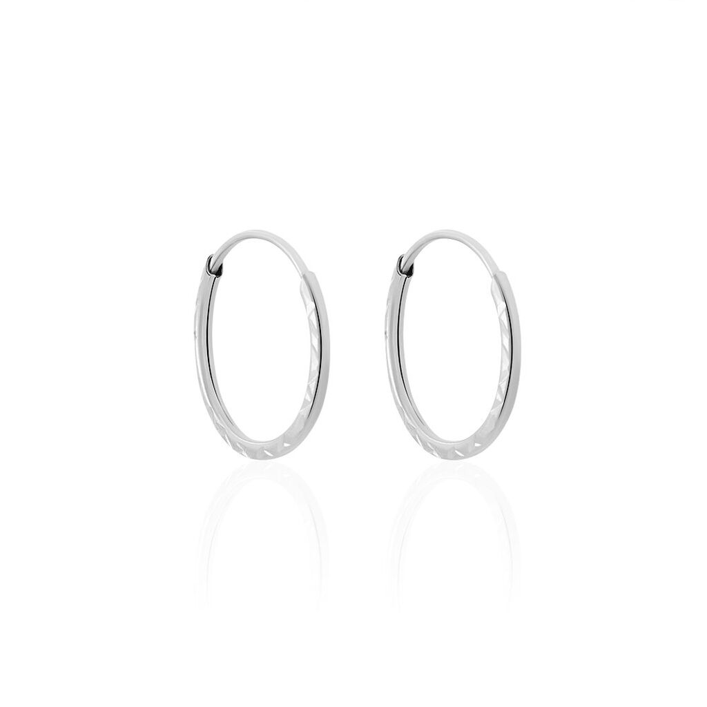 Créoles Valerina Or Blanc - Boucles d'oreilles créoles Femme | Histoire d’Or