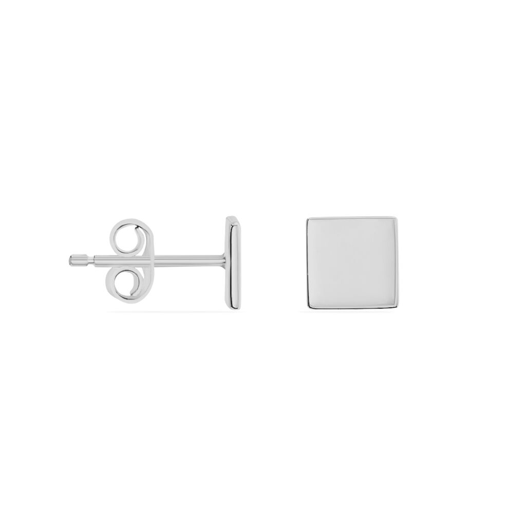 Boucles D'oreilles Puces Calia Argent Blanc - Boucles d'oreilles fantaisie Femme | Histoire d’Or