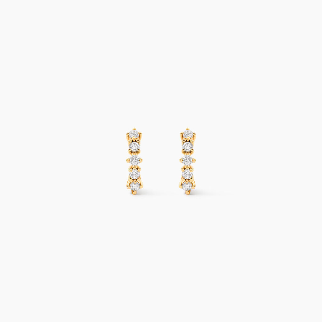 Boucles D'oreilles Puces Matleena Or Jaune Diamant Synth&eacute;tique - Clous d'oreilles Femme | Histoire d&rsquo;Or