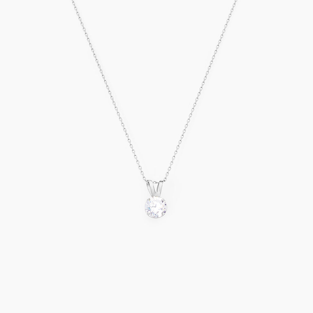 Pendentif Mabila Or Blanc Oxyde De Zirconium - Pendentifs Femme | Histoire d&rsquo;Or