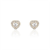 Boucles D'oreilles Puces Alais Plaqué Or Jaune Oxyde De Zirconium