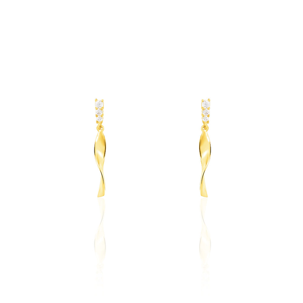 Boucles D'oreilles Pendantes Kristina Or Jaune Oxyde De Zirconium - Boucles d'oreilles pendantes Femme | Histoire d’Or