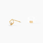 Boucles D'Oreilles Puces Brent Or Jaune Oxyde De Zirconium - Clous d'oreilles Femme | Histoire d&rsquo;Or