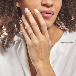 Bague Solitaire Superposition Or Blanc Diamant - Bagues solitaires Femme | Histoire d’Or