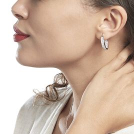 Créoles Argent Blanc Menelas Oxydes De Zirconium - Boucles d'oreilles créoles Femme | Histoire d’Or