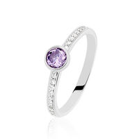 Bague Solitaire Mathylda Argent Blanc Pierre De Synthese Et Oxyde
