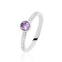 Bague Solitaire Mathylda Argent Blanc Pierre De Synthese Et Oxyde