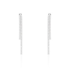 Boucles D'oreilles Pendantes Louanne Argent Blanc Oxyde De Zirconium - Boucles d'oreilles pendantes Femme | Histoire d’Or