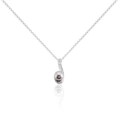 Collier Armance Argent Blanc Perle D'imitation Oxyde - Colliers Femme | Histoire d&rsquo;Or