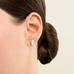 Boucles D'Oreilles Puces Osana Argent Dor&eacute; A L'Or 750/1000 Nacre - Boucles d'oreilles empierr&eacute;es Femme | Histoire d&rsquo;Or