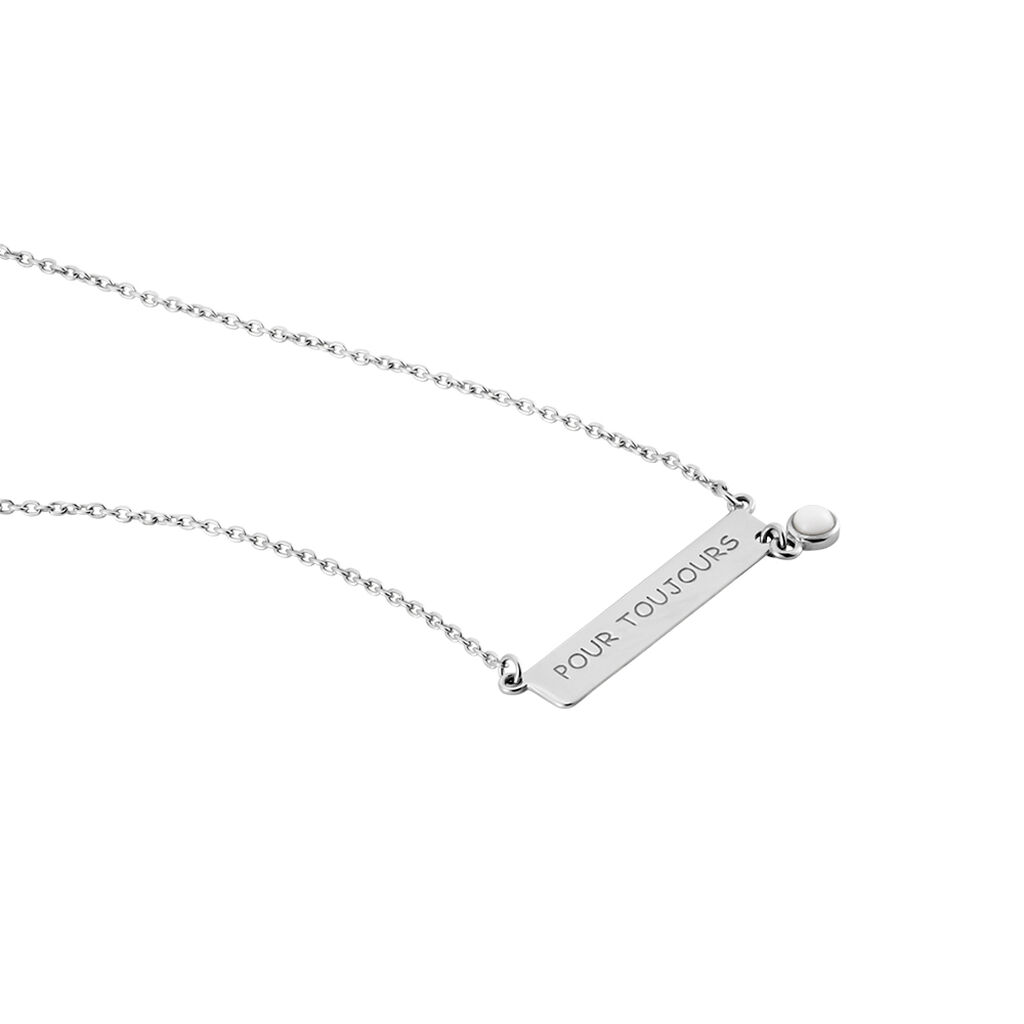 Collier Argent Blanc Sameera Agate - Colliers fantaisie Femme | Histoire d&rsquo;Or