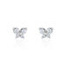Boucles D'oreilles Puces Eleanor Fleur Or Blanc Oxyde De Zirconium - Clous d'oreilles Femme | Histoire d’Or