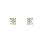 Boucles D'oreilles Puces Charlene Or Jaune Diamant Synthetique - Clous d'oreilles Femme | Histoire d&rsquo;Or