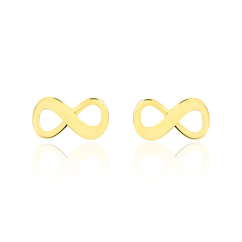 Boucles D'oreilles Puces Annie-francoise Infini Or Jaune - Clous d'oreilles Femme | Histoire d’Or