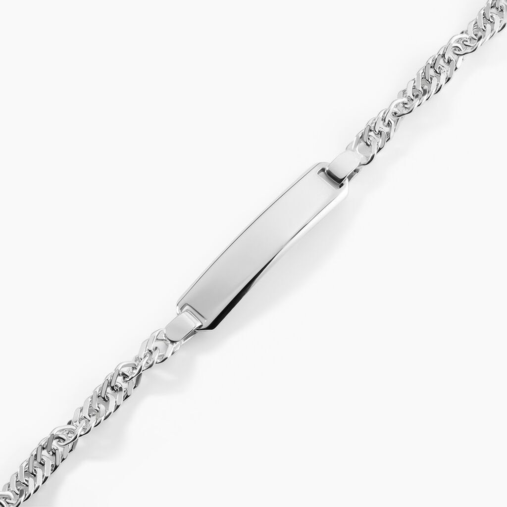 Bracelet Identit&eacute;e Arvo Argent Blanc - Cadeaux de naissance Enfant | Histoire d&rsquo;Or