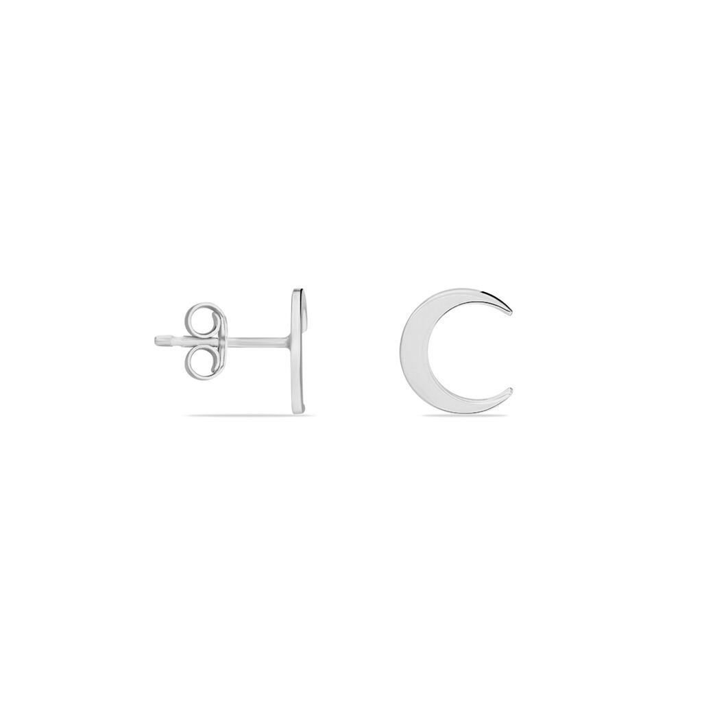 Boucles D'oreilles Puces Astre Argent Blanc - Boucles d'oreilles fantaisie Femme | Histoire d’Or