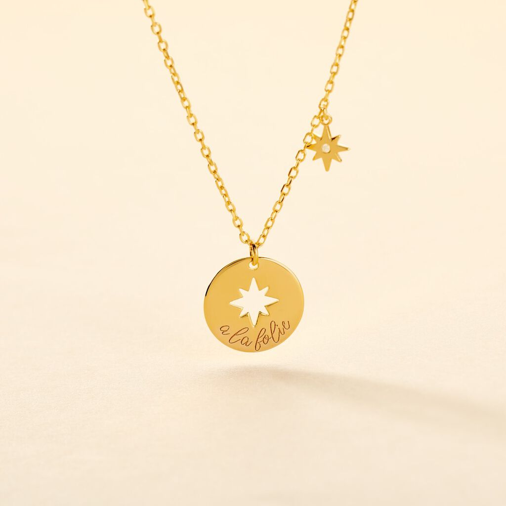 Collier Edythe Plaqué Or Jaune Oxyde De Zirconium - Colliers Femme | Histoire d’Or