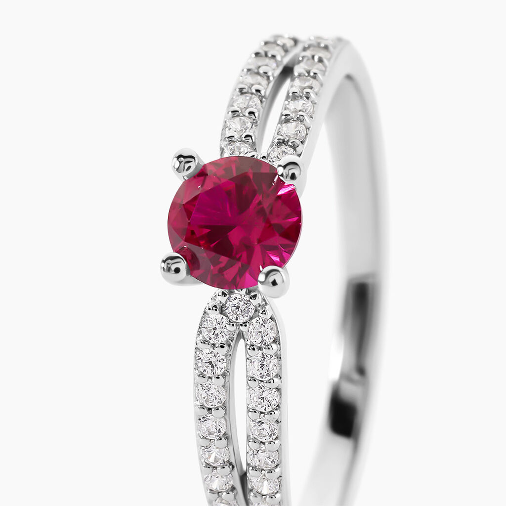 Bague Solitea Argent Blanc Oxyde De Zirconium - Bagues solitaires Femme | Histoire d&rsquo;Or