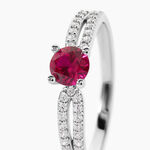 Bague Solitea Argent Blanc Oxyde De Zirconium - Bagues solitaires Femme | Histoire d&rsquo;Or